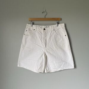 Vintage Honors Denim Shorts White 100% Cotton 6.5" Inseam Women's Size 16